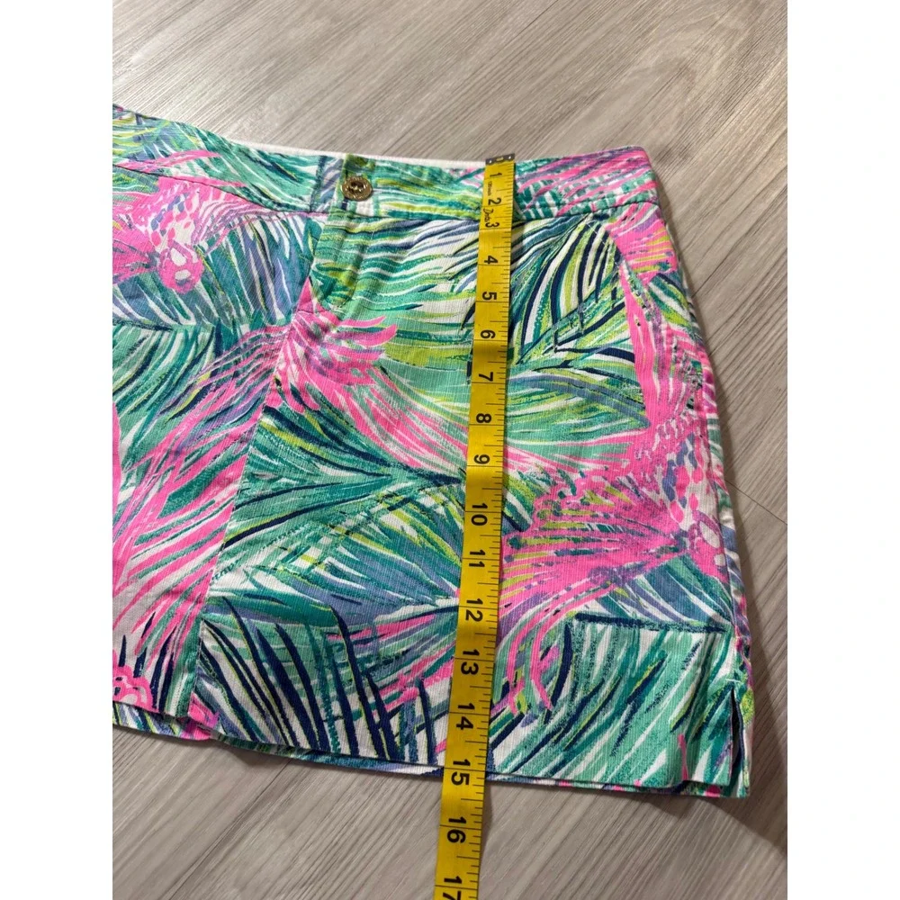 Lilly Pulitzer Madison Skort Size 6 Tropical Palm Parrot Print Pink Green Mini